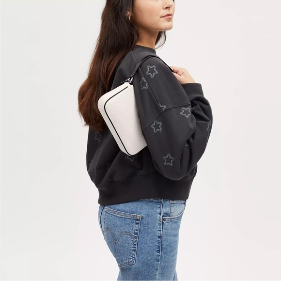 NWT Coach Nolita 19 Pebble Leather Large Wristlet Pochette Bag Chalk Black CP490 - Picture 9 of 9